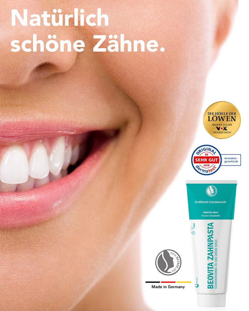 BeoVita Zahnpasta fluoridfrei 75ml – Mit Schwarzkümmel-Öl und Miswak für natürliche Zahn- und Zahnfleischpflege