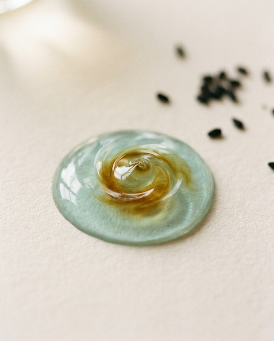Parodont-Gel mit goldenem Schwarzkümmelöl, Makroaufnahme